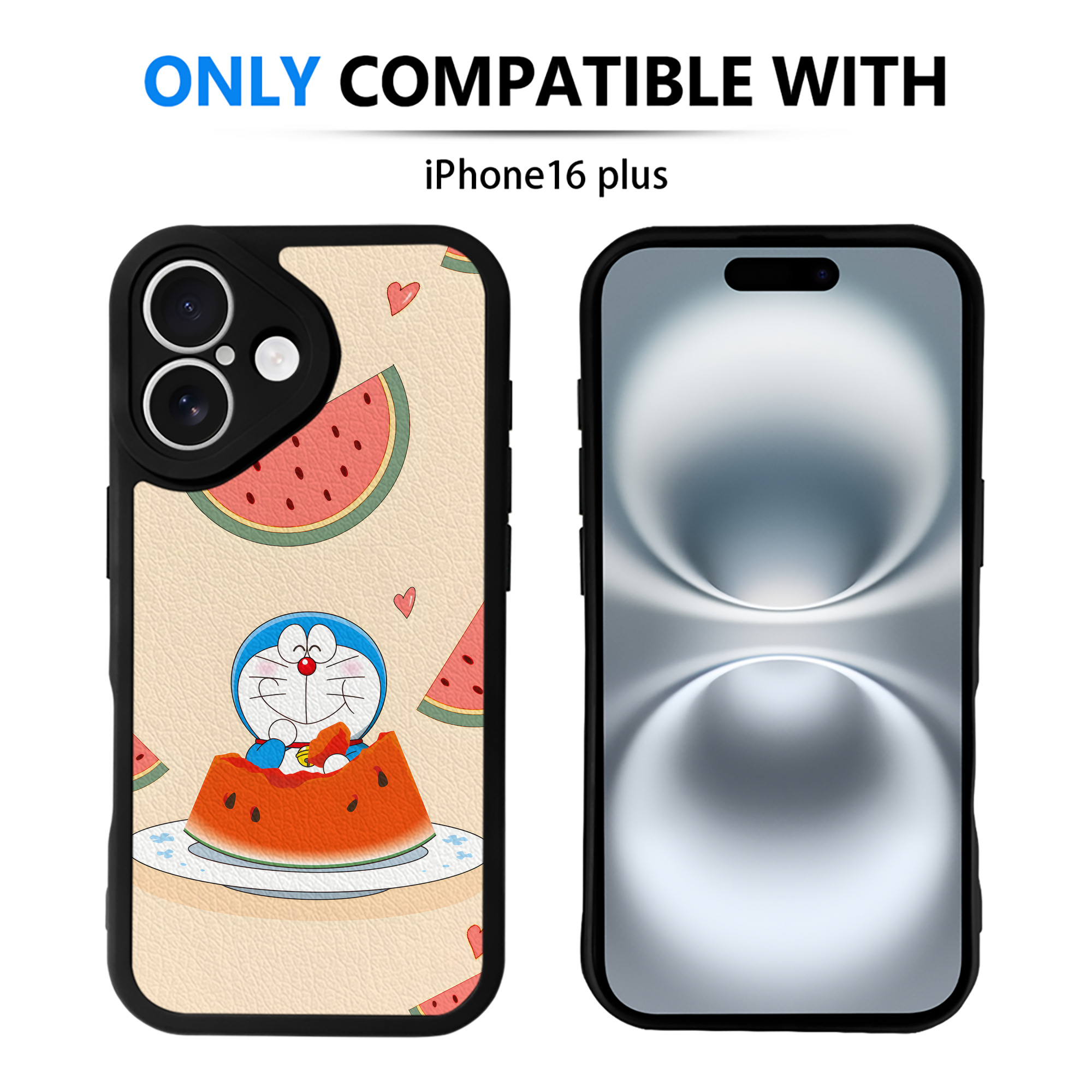 （画像用） ドラえもん Doraemon 【iPhone 16シリーズ対応】シリコンスマホケース（レザー調） 材質：シリコン